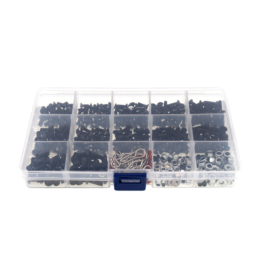 M3/M4 Metal Screw & Pin Assortment Box – 500 Pieces with Spanners