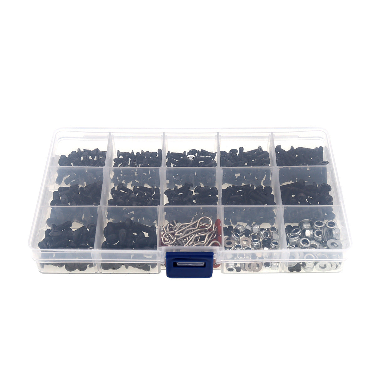 M3/M4 Metal Screw & Pin Assortment Box – 500 Pieces with Spanners