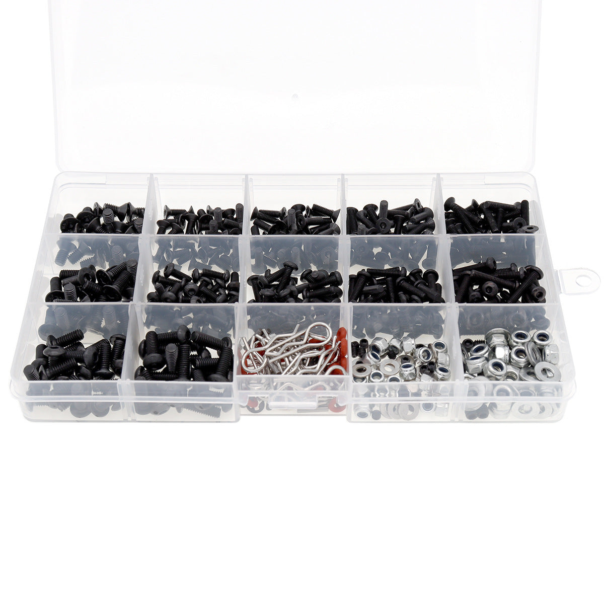 M3/M4 Metal Screw & Pin Assortment Box – 500 Pieces with Spanners