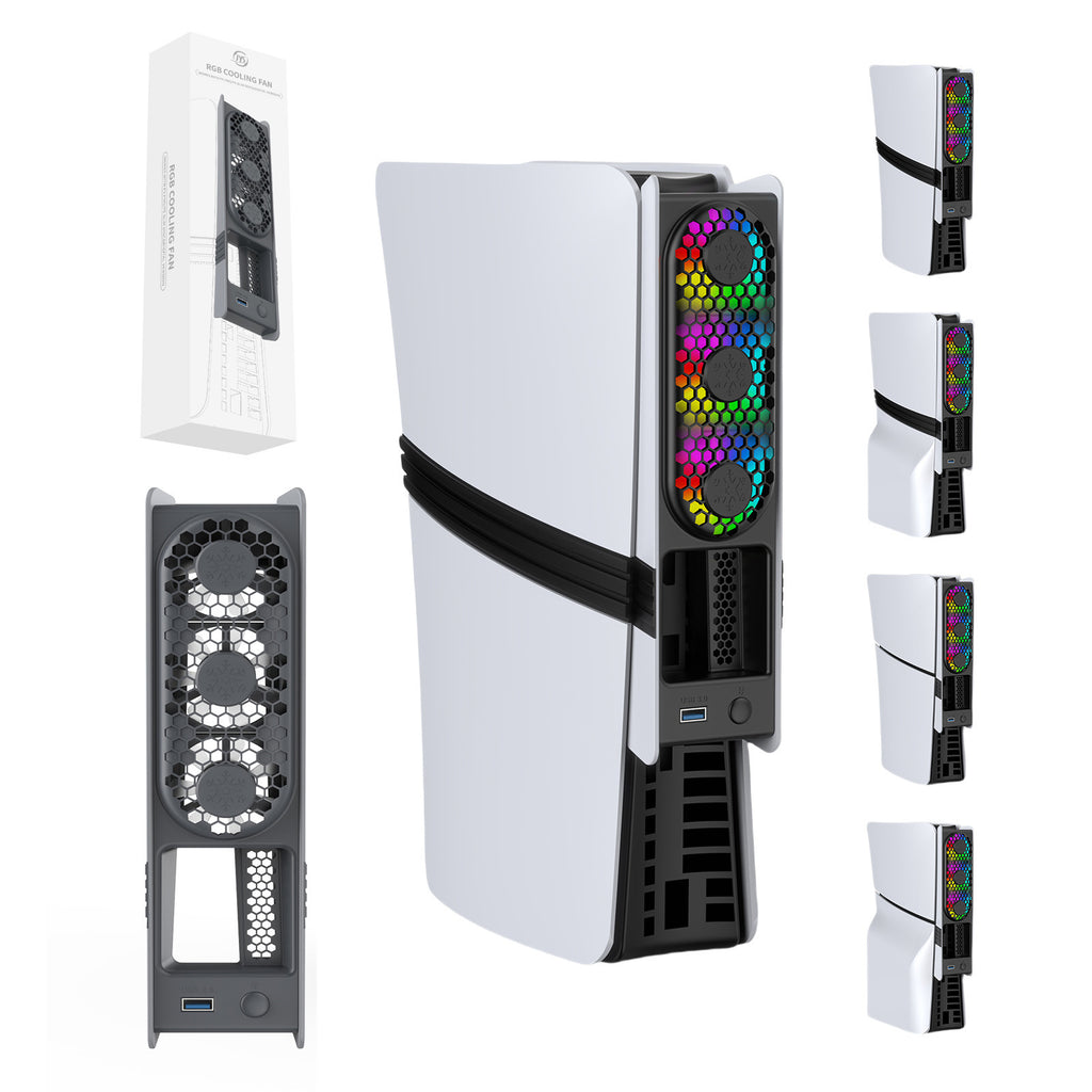 USB Rear Cooling Fan with Intelligent Temperature Control for PS5 Slim/Pro