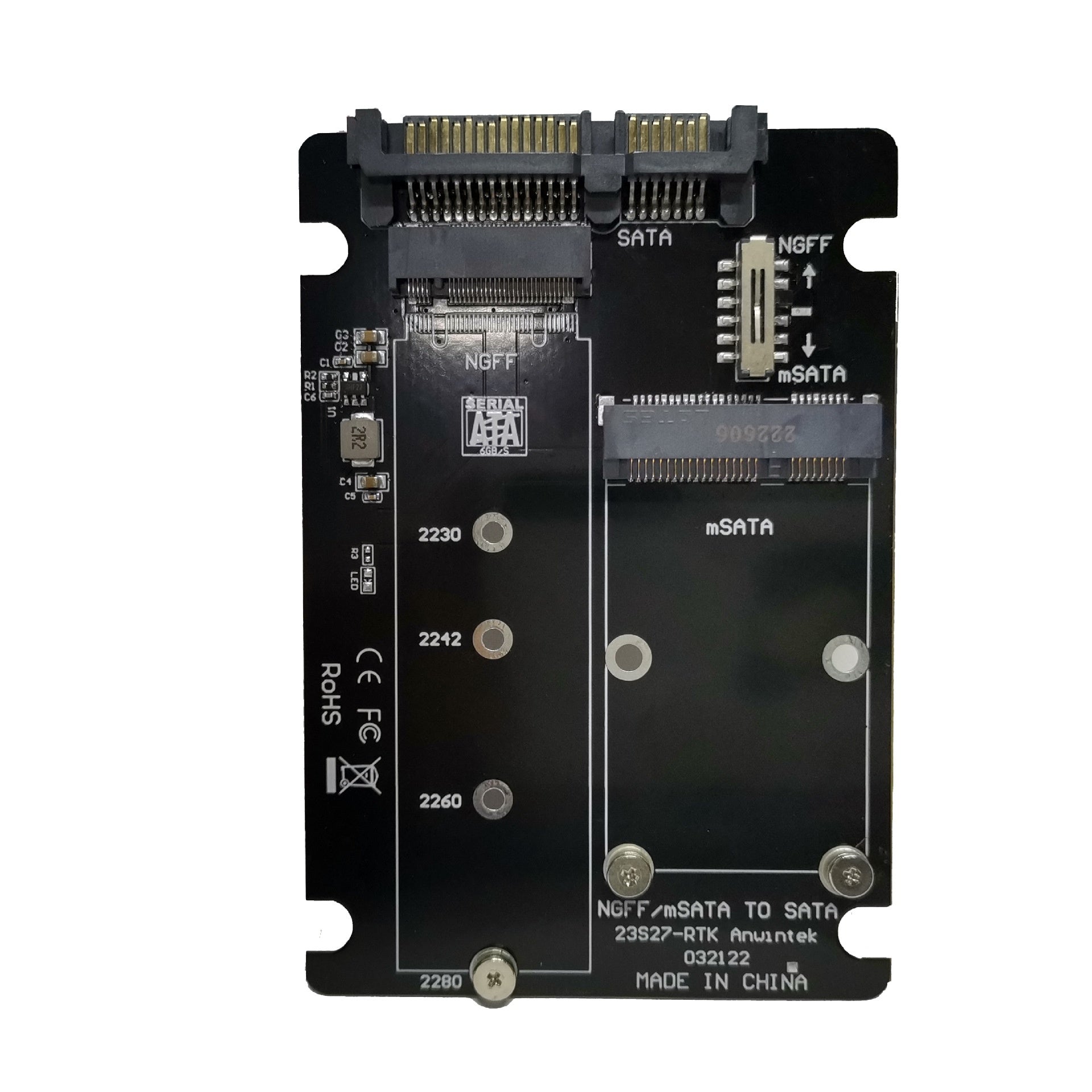 mSATA / M.2 NGFF to SATA 3.0 SSD Adapter Card for Homelab Builds