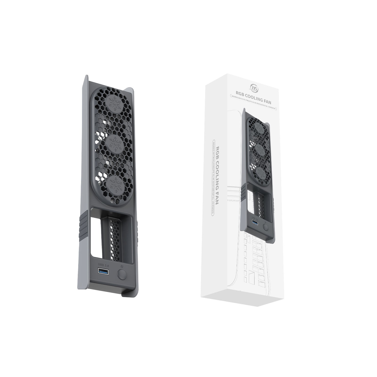 USB Rear Cooling Fan with Intelligent Temperature Control for PS5 Slim/Pro