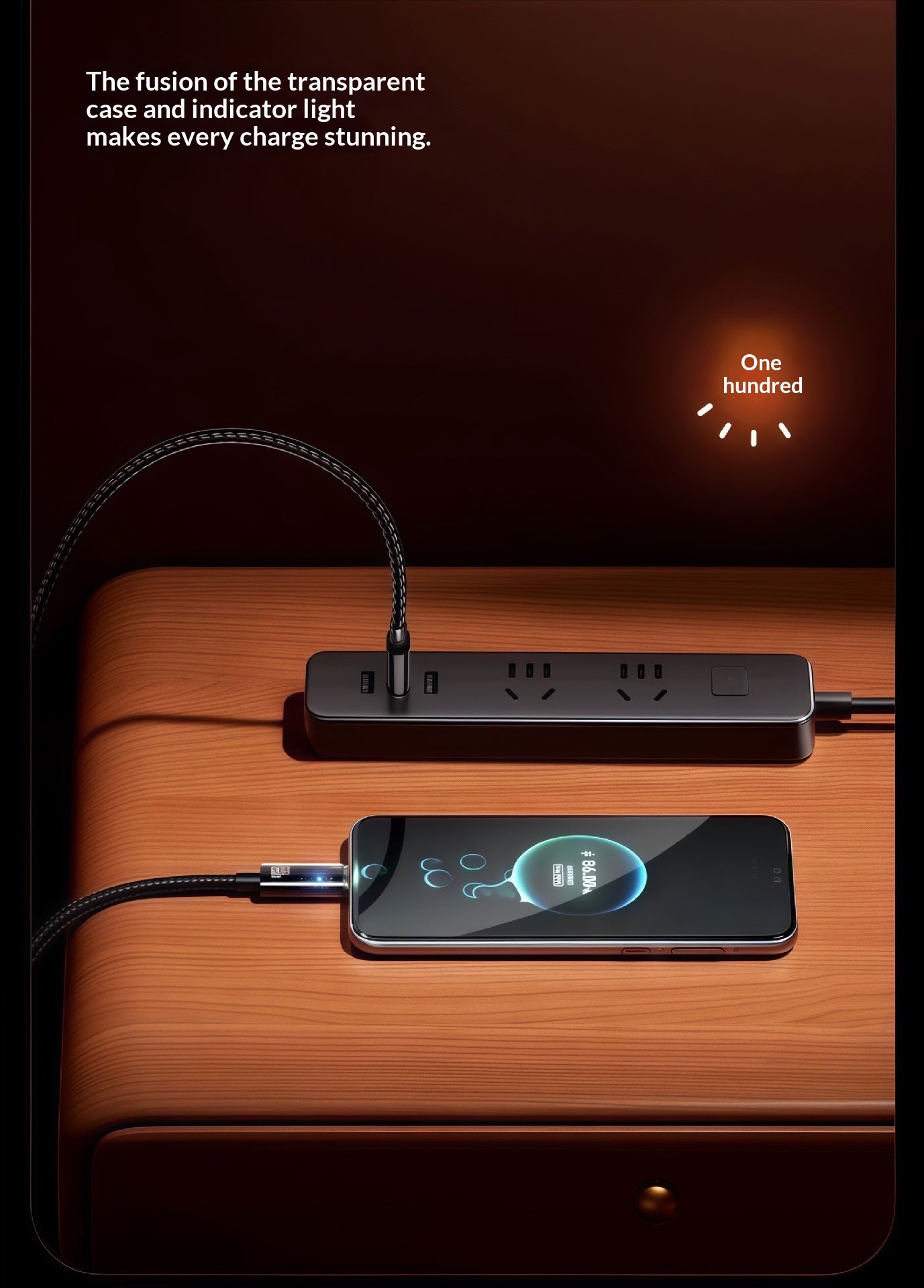 240W USB-C Fast-Charging & Data Cable – Braided, LED Indicator
