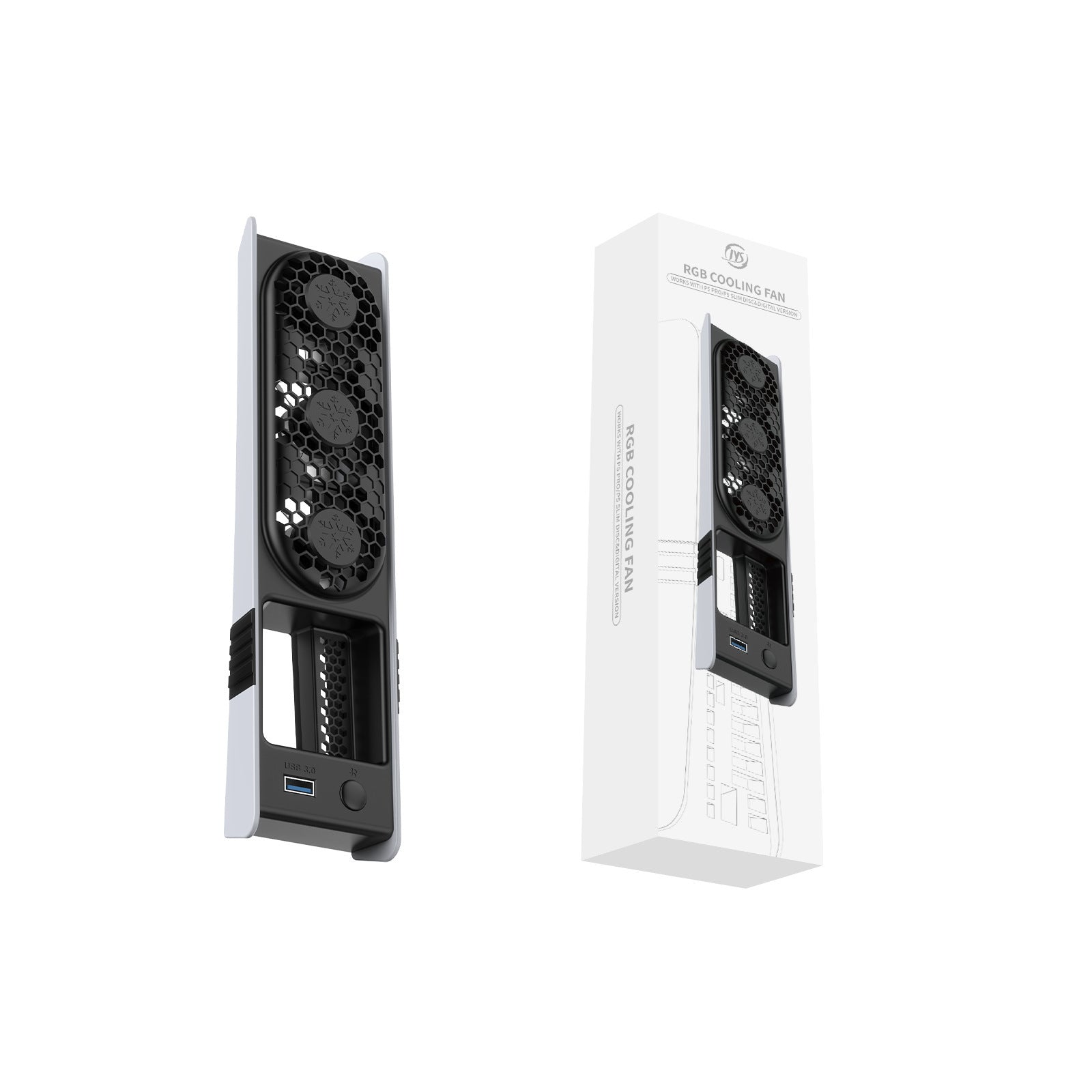 USB Rear Cooling Fan with Intelligent Temperature Control for PS5 Slim/Pro